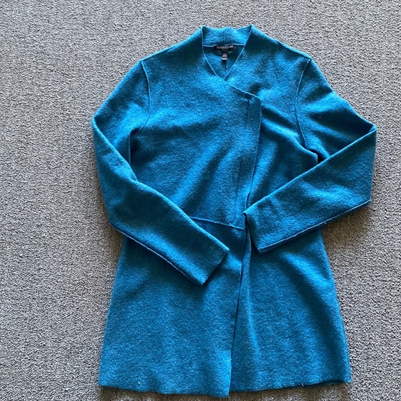 Eileen Fisher Boiled Wool asymmetrical zippered jacket - Picture 7 of 7